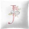 Inception Pro Infinite Federa per cuscino 45x45 cm lettera J iniziale alfabeto nome rose fiori colore bianco decorativa divano letto camera casa arredo regalo elegante romantico personalizzato