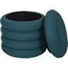 HOME DECO FACTORY, HD0424, Pouf contenitore dal design moderno ed elegante, ideale per soggiorno o camera da letto, pratico e leggero, generosa capacità contenitiva, dimensioni 37x42x37 cm, colore blu