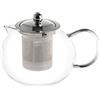 H&H Teiera Design Infusion in vetro borosilicato con coperchio e filtro in acciaio inox 18/10 lt 1