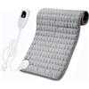Cuplu 76 * 40 cm Cuscino Termico Elettrico Extra Grande- Termoforo Elettrico per Lavabile-Auto Spegnimento-Termoforo Rapido per Alleviare il Dolore Muscolare Lombare,Addome, Collo, Spalla（Grigio）