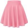 Urban CoCo Donna Base Versatile Elastico Svasato Casuale Mini Skater Gonna Medio Rosa