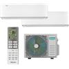 Hisense Condizionatore a muro multisplit inverter dual HISENSE ENERGY PRO X 9+12 13.989 BTU 9K 12K classe raffreddamento A++, classe di riscaldamento A++, bianco