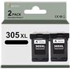 RUICAILI Compatibile con Cartucce d'inchiostro HP 305 305XL per Deskjet 2700, 2720, DeskJet Plus, 4110, 4130, Envy, 6010, 6020 (2 nero)