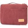 Kinmac - Custodia protettiva impermeabile a 360° con maniglia per MacBook Pro 16, Dell Inspiron 15 5515/5510 e laptop da 14-15 (rosso vino)