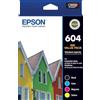 Epson 604 - Capacità standard - Multipack cartucce d'inchiostro per XP-2200, XP-3200, XP-4200, WF-2910, WF-2930, WF-2950, C13T10G692, nero, ciano, magenta, giallo