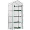 Outsunny Serra per Orto Verticale con Scaffale a 4 Ripiani in Acciaio e PE Bianco, 70x50x160cm|Aosom