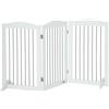PawHut Cancellino per Cani Pieghevole a 3 Pannelli in Legno e Acciaio, 154x30x80 cm, Bianco | Aosom Italy