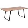 Beliani Tavolo da Pranzo Legno di Acacia Chiaro Gambe in Acciaio Nero 200 x 90 cm