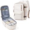 BJLFS Borse da Cabina per Ryanair 40×20×25 Bagaglio a Mano Easyjet Borsa Zaino da Viaggio, Zaino da trekking,Zaino Casual per laptop,Beige Marrone gioventù