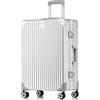 yuweijie Valigia grande con telaio rigido in alluminio e coque in 100% PC. Valigia Trolley con 4 Ruote Doppie Girevoli e Lucchetto TSA Integrato(XL.73.5CM,78L,Argento)