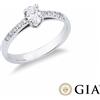 Gioielli di Valenza Anello con diamante taglio ovale 0.30ct GIA in oro bianco 18k