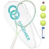 OGEENIER Racchetta da tennis per adulti, da 68,6 cm, pre-infilata, per principianti, leggera e ricreativa, con 1 overgrip e 3 palline
