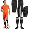 Xummi Parastinchi per bambini da calcio, con maniche per stinchi e calze da calcio, per ragazzi e ragazze dai 3 ai 8,8 ai 10,10-12,12-16 ragazzi e ragazze (nero, L (bambini 9-12 anni)