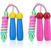 HOMALZ Corda per Saltare Bambini e Adulti, Salto della Corde in Cotone Regolabile con Manico in Legno Arcobaleno Skipping Rope Children per Ragazzi e Ragazze, 2 Pezzi