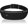 TECHO Marsupio da Corsa per Cellulare, Marsupio Running Impermeabile per Uomo e Donna, Cintura Jogging per Sportivo, Camminata, Escursioni, Fitness, Viaggi, Nero