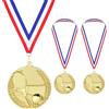 PATIKIL 2 Oro Tavolo Tennis Medaglie 5 Pacco Tavolo Tennis Premio Medaglie con Fiocco Rosso Bianco per Giochi Sport Competizioni