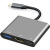 Mindorlen Adattatore multiporta USB C a HDMI con porta di ricarica, docking station per laptop USB C per monitor Extend Display, convertitore da USB-C a USB-A 10 Gbps, USBC 4K HDMI Hub Dongle per Mac, iPad Pro