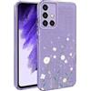 BEENTRYS Glitter Floreale Custodia per Samsung Galaxy A51 4G,Bling Brillantini Fiori Disegni Donne e Ragazze Slim Morbido Silicone TPU Antiurto Protettiva Case per Samsung Galaxy A51 4G(S203-Viola)