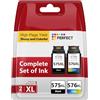 Economink PG-575XL CL-576XL Compatibili con Cartucce Canon 575 576 Multipack, Compatibili con Cartuccia Stampante PIXMA TS3550i TS3551i TS3751i TS3752i TR4750i TR4751i TR4755i TR4756i (Black & Colour)