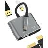zoyuzan Adattatore USB C USB VGA HDMI Jack Hub 4in1 per Apple iphone15 Ipad Macbook Air Pro M1 PC Presa Accessori Ricarica Porte Sdoppiatore Prolunga Multipresa Cavo Alimentatore Chiavetta Docking Station