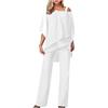 WOXIHUAN Tuta Donna Completa Elegante Per Cerimonia Tailleur Estivo Casacca E Pantaloni Curvy Set Abbigliamento 2 Pezzi Ufficio Formale Costume Lavoro Completino Casual Outfit