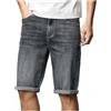 Generisch Baggy Jeans Pantaloncini corti da uomo, casual, corti, in denim, look usato, elasticizzati, estivi, per il tempo libero, in denim, leggeri, da trekking, da strada, grigio., 3XL