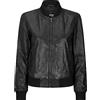 TruClothing.com Giubbotto Bomber da Donna in Vera Pelle Vera Pelle Casual Stile Varsity Vintage - Nero M