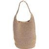 YANROSE Grande borsa a tracolla singola in paglia portatile secchiello intrecciato vacanza spiaggia versatile da donna(Gold)