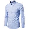 FAWHEWX Camicia da Uomo Slim Fit Manica Lunga Business Casual Button Down Camicia Oxford da Uomo Camicia a Maniche Lunghe Tinta Unita Casual Business Dress Button Up Camicia con Tasca(F-Blu(B)/M)