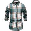 Celucke Camicia in flanella da uomo a quadri, foderata, a maniche lunghe, slim fit, per il tempo libero, a maniche lunghe, in flanella, casual, con tasca sul petto, camicia da lavoro, vestibilità normale, a