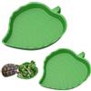 Pawfly 2 Pz di Foglia Rettile Piatto d'Acqua, Ciotola d'Acqua, Tartaruga Habitat Accessori, Cibo per Animali Domestici Piastra di Alimentazione per Tartaruga Piccolo Serpente Lucertola, 2 Dimensioni