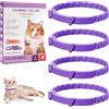 Swiftctrl Collare Calmante per Gatti 4 Pezzi, Anti-Stress Naturale con Feromoni, Colore Viola, Misura Regolabile ed Effetto 30 Giorni, per Gattini e Gatti Adulti