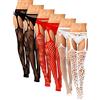 Geyoga 6 paia di calze autoreggenti a rete da donna, con reggicalze e reggicalze per donne e ragazze, Nero, Rosso, Bianco, M-L