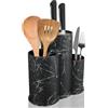 KILDOWS 3 in 1 Ceppo Portacoltelli, Set Coltelli da Cucina, Ceppo Coltelli Vuoto, Universal Portacoltelli da Cucina, Ceppo Coltelli con Slot Porta Coltello da Cucina, Blocco Porta Coltelli Tondo per Cucina