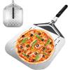 DAJAVE Pala per pizza perforata, 12 pollici in acciaio inox, pala professionale per pizza con manico in silicone, pala per pizza di alta qualità, facile da scivolare su pietra per pizza. Ideale per