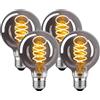 HUSTUNG Lampadine LED E27, Dimmerabile Lampadina LED 4W (Equivalente a 40W) G80 Edison Vintage Lampadina LED E27 Luce Calda 2400K -Grigio, Pacco da 4