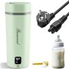 Rauwseul Piccolo bollitore elettrico da 350 ml con temperatura regolabile da 45 ℃ ~ 100 ℃, tazza portatile da 300 W, funzionamento one-touch, combustione a secco, nessuna batteria, bisogno di spina da