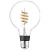 Eglo connect.z Lampadina LED Smart Home E27, G95 Globe, ZigBee, app e controllo vocale Alexa, dimmerabile, colore luce: bianco caldo, 4,9 W, design vintage in vetro trasparente a spirale
