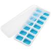 GlasFlength Stampo per cubetti di ghiaccio in silicone con coperchio, senza BPA, confezione da 4 contenitori per cubetti di ghiaccio, impilabili, per cocktail, whisky, caffè, quadrati per cubetti di