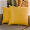 PETTI Artigiani Italiani - Coppia di Federe Cuscino 60x60 cm in Microfibra, Cuscini Arredo Camera da Letto, Divano, Set 2 Fodere Copricuscino, Federa Tinta Unita Giallo, 100% Made in Italy