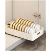Zstar Cassetto telescopico scolapiatti, scolapiatti, scolapiatti, organizer per piatti, armadietto da cucina, cassetti, per cucina, mobiletto da bagno, 24,5 x 39,7 x 7,5 H cm (beige)