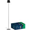 V-TAC Lampada da Terra LED Senza Fili Ricaricabile - Altezza Regolabile - Lampada in Alluminio Nera Uso Interno ed Esterno Casa e Salotto - Design Elegante