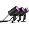 Philips Hue White and Color Ambiance Faretto Smart LED Lily per Esterni, Kit Base con 3 Faretti LED, Luci LED Esterno Dimmerabili, 8 W, Nero