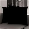 PETTI Artigiani Italiani - Coppia di Federe Cuscino 60x60 cm in Microfibra, Cuscini Arredo Camera da Letto, Divano, Set 2 Fodere Copricuscino, Federa Tinta Unita Nero, 100% Made in Italy