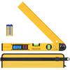 Proster Goniometro Digitale 0-225° 400mm Inclinometro con LCD Retroilluminazione Livella Digitale Finder di Angolo con Batteria e Custodia Misuratore Angoli per Costruzione Ingegneria Legno Colore Oro
