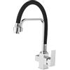 Vuadzren Rubinetto da cucina 3 vie, Rubinetto Lavello Cucina Con 2 Leve, girevole a 360°, con doccetta estraibile, Miscelatore da Cucina per Sistemi Osmosi, per filtro dell'acqua Con tubo G3/8