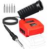 Edtran Saldatore senza fili per batteria Einhell PXC 18 V a riscaldamento rapido, stazione di saldatura elettrica con porte di ricarica USB e tipo C, kit di saldatore regolabile per riparazione