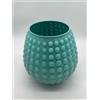 NON SOLO PELTRO VASO IN VETRO COLORATO CON 3 TULIPANI BIANCHI H 20 CM VERDE TIFFANY