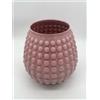 NON SOLO PELTRO VASO IN VETRO COLORATO CON 3 TULIPANI BIANCHI H 20 CM ROSA ANTICO