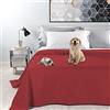 Byour3 - Copriletto Matrimoniale IDROREPELLENTE Cotone Telo Arredo Antimacchia per Animali Lavabile Singolo Due Piazze Primaverile Estivo Anti Peli Gatti Cani Graffi (Rosso, Queen Size)